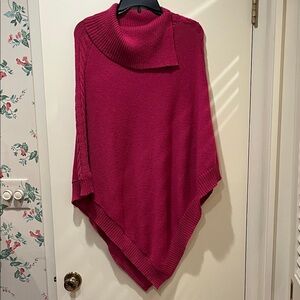 Talbots Women's Fuchsia Poncho Sweater